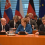 Unsere Diskussionspartner: Bundeskanzlerin Merkel, tschechischer Ministerpräsident Sobotka und slowakischer Ministerpräsident Fico