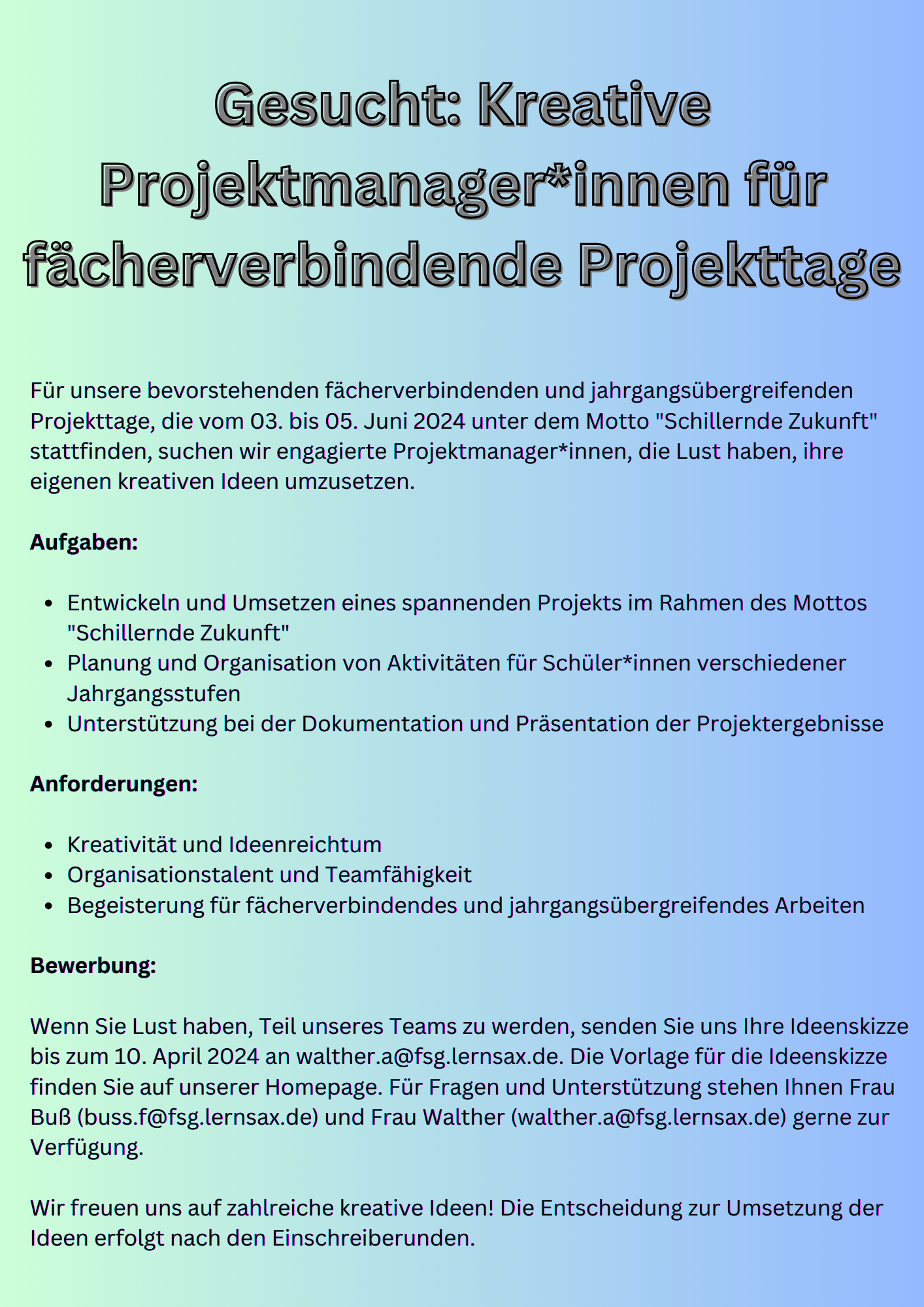 Projektmanager gesucht