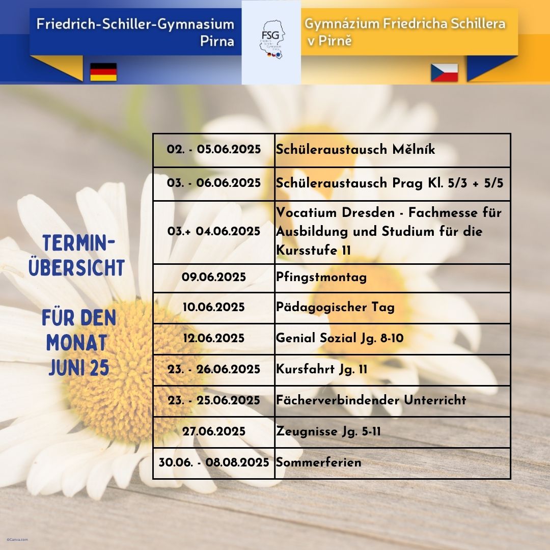Terminübersicht Juni 25