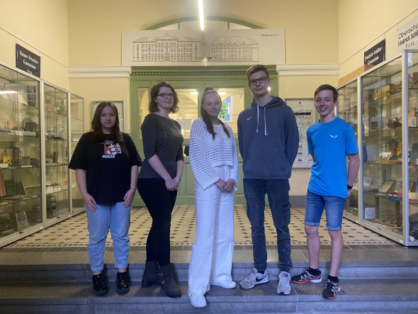 Schülerrat 2022 (v.l.n.r. Lara Litton, Shona Heidrich, Vivien Rücker, Robin Mayer, Julius Richter)